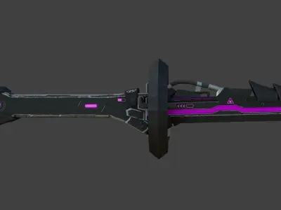 Corrupt Futuristic Samurai Sword Low-poly 3D model