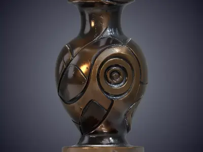 Steampunk Bronze Vase Industrial Table Centerpiece PM-1003 3D print model