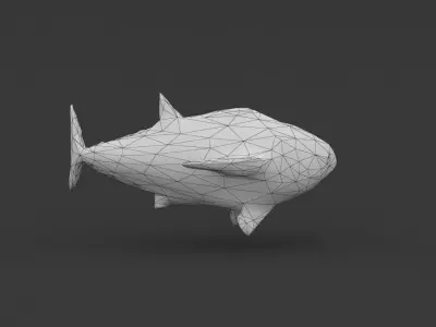 Low Poly Fish polygonal Low-poly 3D model