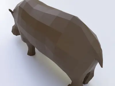Hippopotamus 3d model Low-poly 3D model