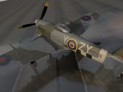 Hawker Typhoon Mk-1B Late - RAF 3D model