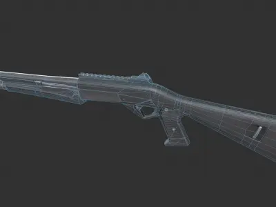 Benelli Super Nova Shotgun Low-poly 3D model