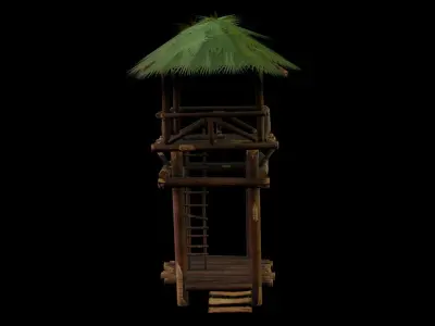 Wooden Watchtower Low-poly 3D model