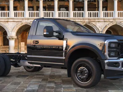 Two Doors Chassis Cab Black Rigged for Maya 3D model