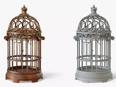 Birdcage Vintage Low-poly 3D model