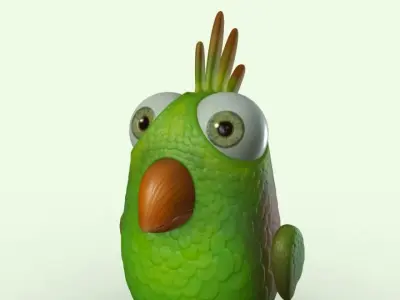 Cartoon Bird Character Low-poly 3D model