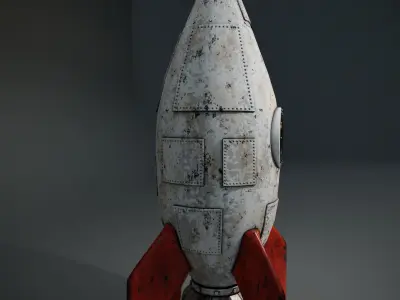 stylized rocket Low-poly 3D model