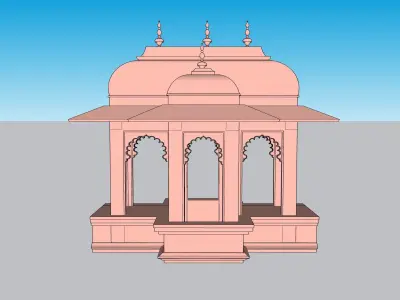 indian jodhpuri stone chatri temple 3D model