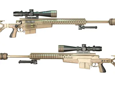 AXMC sniper riffle Low-poly 3D model