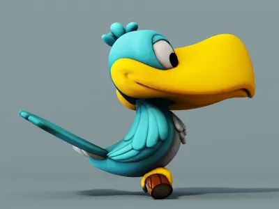 Cartoon bird 3D model