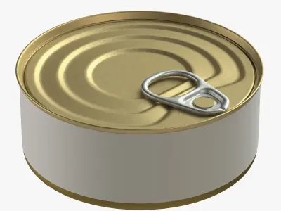 canned food round tin metal aluminium can 07 3D model