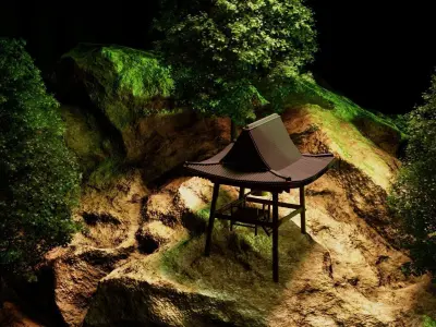 Sacred Temple Scene 3D model