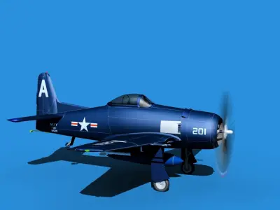 Grumman F8F-2 Bearcat V03 3D model