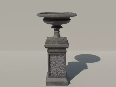 Garden flowerpot with a plant Free 3D model