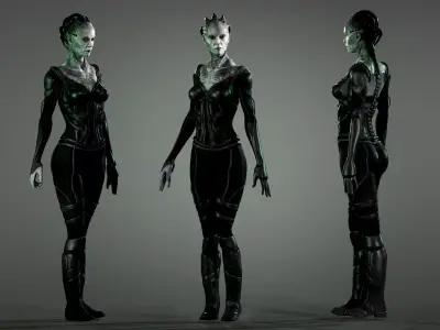 Borg Queen Low-poly 3D model