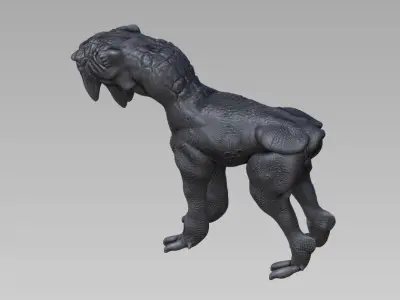 Creature dog scifi sculpt 3D model