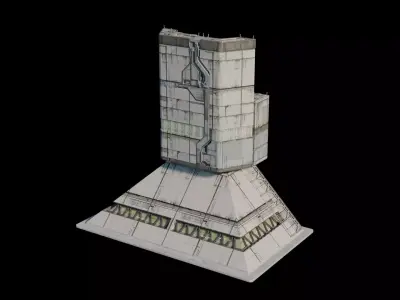 Cyberpunk Building 5 Low-poly 3D model