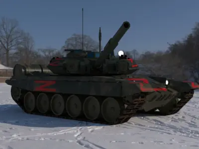 Weathered Wagner PMC T90A Tank  Low-poly 3D model