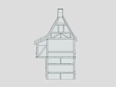 Medieval Building 02 Low Poly PBR Realistic Low-poly 3D model