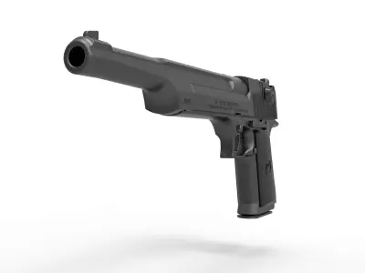 Pistol Desert Eagle 50 AE Magnum 10 inches barrel 3D model