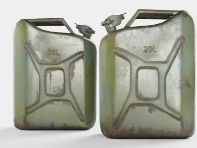 An old German canister Free low-poly 3D model