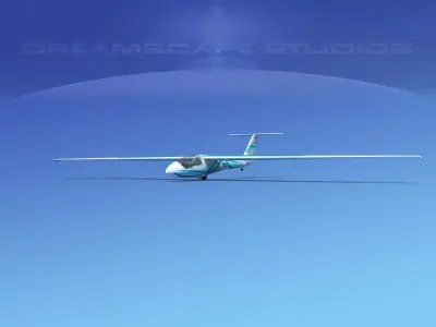 SZD-36 Cobra Glider V04 Low-poly 3D model