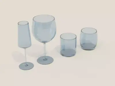 Glasses modeled in blender using bezier curves Free 3D model