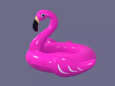 Inflatable Pink Flamingo Toy  3D model