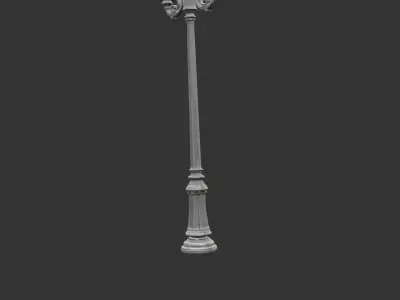 Ornate Iron Street Lamp Low-poly 3D model