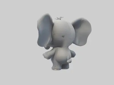 Cartoon Elephant 1 Low-poly 3D model