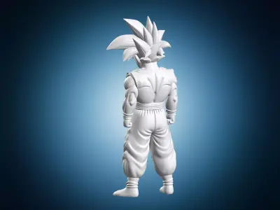 Super Saiyan Anime Fighter Miniature 3D print model