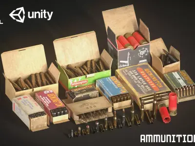 Ammo and Props Pack Free low-poly 3D model