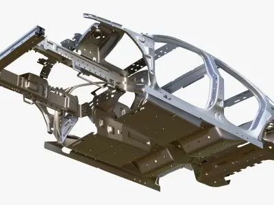 Car Frame Body Liftback Sedan M1 3D model