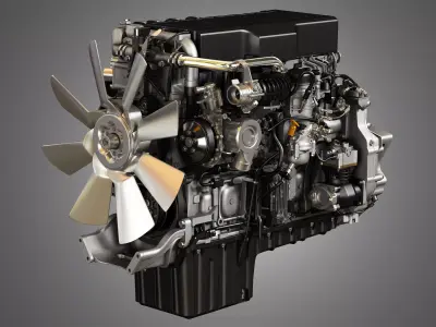  DD15 Heavy Duty Truck Engine - 6 Cylinder Diesel Engine 3D model