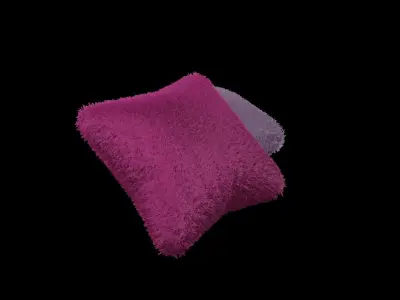 Two Square Faux Fur Pillow 3 3D Models Free 3D print model