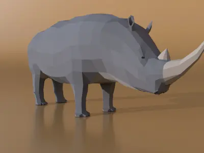 Rchinoceros rhinoceros in low polygons Free low-poly 3D model