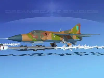 Mig-23 Fighter Ukraine 3D model