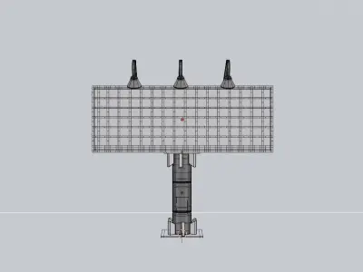 Billboard 3D model Low-poly with a spotlight free 1 picture Low-poly 3D model