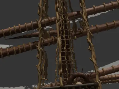 WaterSailboadGameMpdel Low-poly 3D model