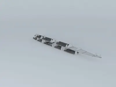 Boeing 747 1000 Interior Free 3D model