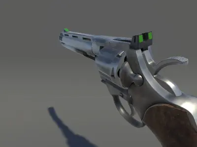 Zombie Revolver Low-poly 3D model