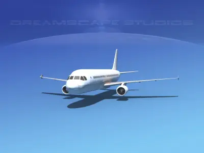  Airbus A320 LP Unmarked Low-poly 3D model