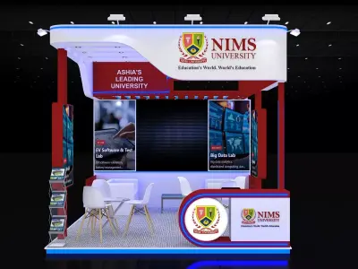 4mtr x6mtr expo stall 3side open Exhibition Stand Free low-poly 3D model