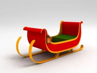 Santa Sleigh Free 3D model