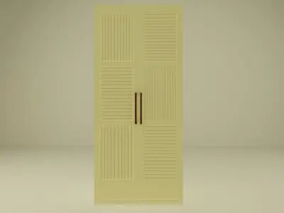 Modern Wardrobe 3D Model Low Poly Free low-poly 3D model