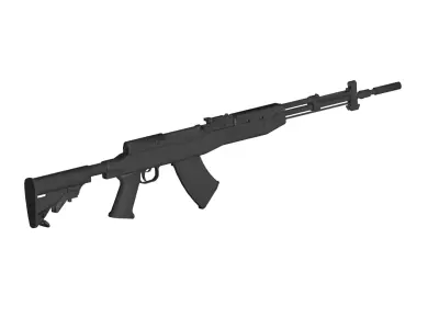 sks semi-automatic rifle 3D model