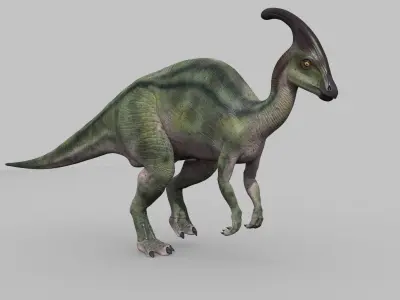 Parasaurolophus 8192 HD - 3d animated model Low-poly 3D model