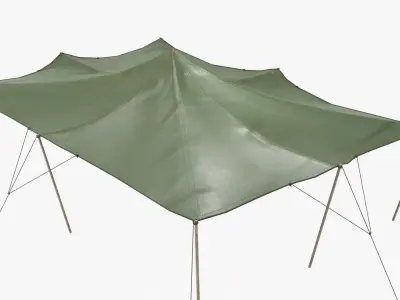 Stretch Tents Low-poly 3D model