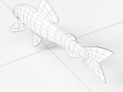 Brown trout fish 3d model  Low-poly 3D model