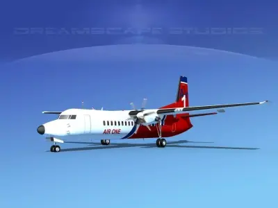 Fokker 50 AirOne 3D model